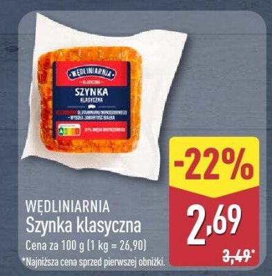 Szynka Wedliniarnia klasyczna promocja w Aldi