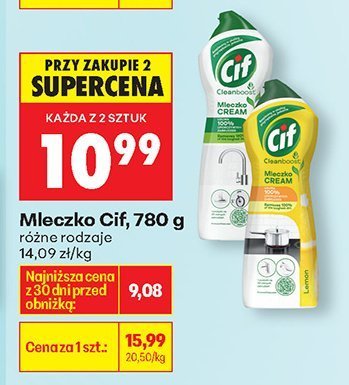 Mleczko Cif, różne rodzaje promocja w Biedronka