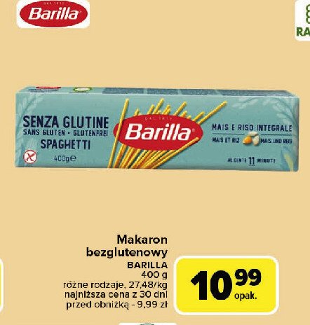 Makaron spaghetti no 5 bezglutenowy Barilla promocja w Carrefour