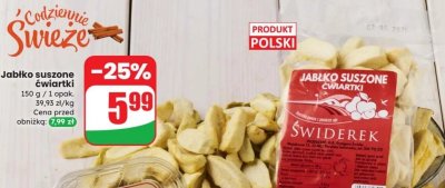 Jabłko suszone ćwiartki Świderek promocja w Dino