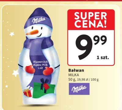 Bałwan Milka promocja w Intermarche