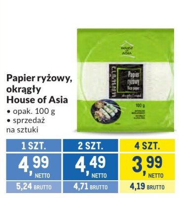 Papier ryżowy, okrągły House of Asia promocja w Makro