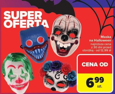 Maska na Halloween różne rodzaje promocja w Carrefour Market