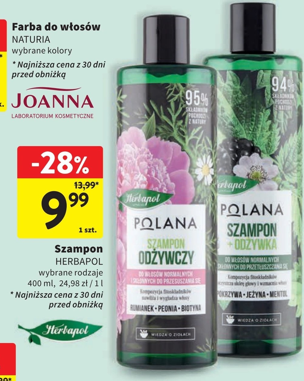 Szampon z odżywką wzmacniający Herbapol polana promocja w Intermarche