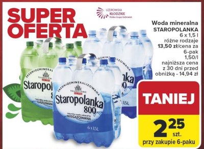 Woda mineralna STAROPOLANKA promocja w Carrefour