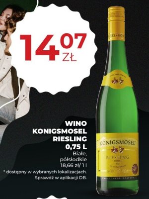 Wino Konigsmosel Riesling białe, półsłodkie 0,75 L promocja w Duży Ben
