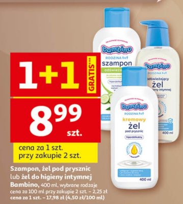 Szampon, żel pod prysznic lub żel do higieny intymnej Bambino promocja w Auchan