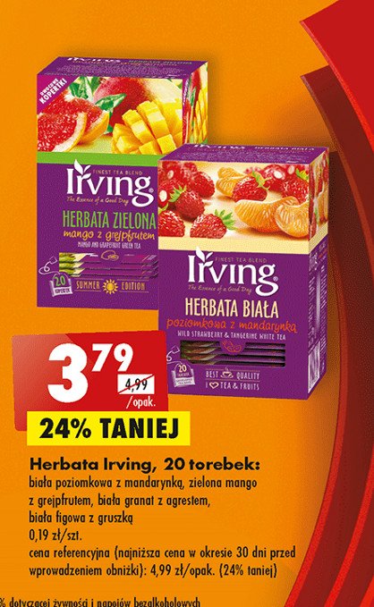 Herbata bia艂a granat z agrestem Irving promocja
