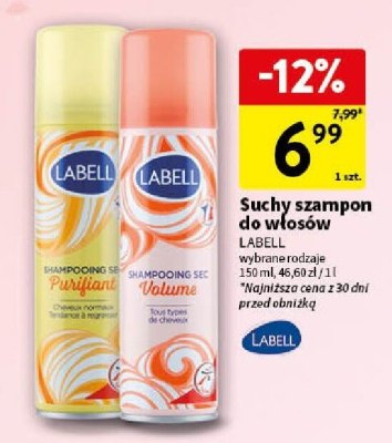 Suchy szampon do włosów Labell promocja w Intermarche