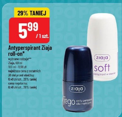 Antyperspirant Ziaja roll-on promocja w POLOmarket