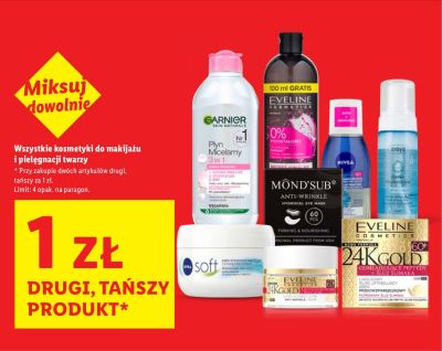 Kosmetyki do makijażu i pielęgnacji twarzy DRUGI ZA 1 ZŁ promocja w Lidl