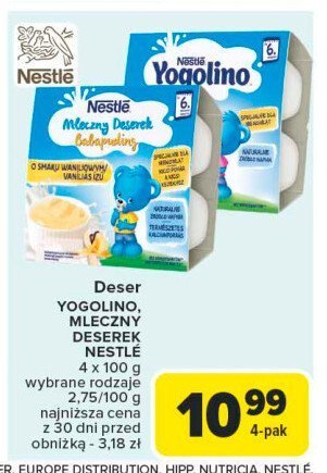 Deserek wanilia Nestle yogolino (jogolino) promocja w Carrefour