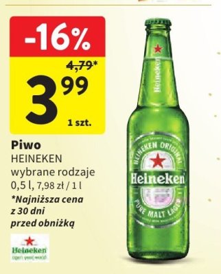Piwo Heineken wybrane rodzaje promocja w Intermarche