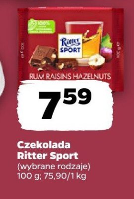 Czekolada Ritter Sport wybrane rodzaje promocja w Netto