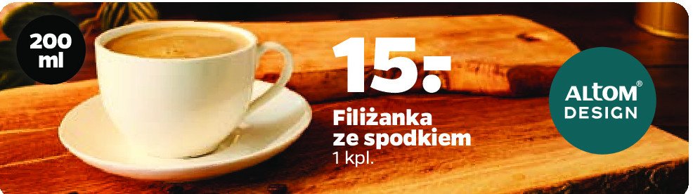 Filiżanka ze spodkiem 200 ml Altom design promocja