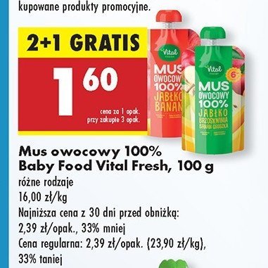 Mus jabłko-banan Vital fresh promocja