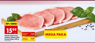 Schab wieprzowy kotlety Mega Paka Kraina Mięs 680 g promocja w Biedronka
