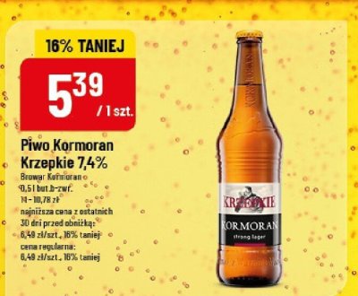 Piwo Kormoran Krzepkie 7,4% 0,5l butelka promocja w POLOmarket
