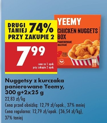 Box nuggetsy z kurczaka + 2 sosy 25 g Yeemy promocja w Biedronka