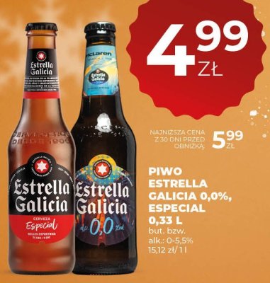 Piwo ESTRELLA GALICIA 0,0% ESPECIAL promocja w Duży Ben