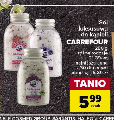 Sól do kąpieli rose petals Carrefour soft promocja w Carrefour