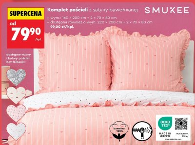 Komplet pościeli z satyny bawełnianej  promocja w Biedronka