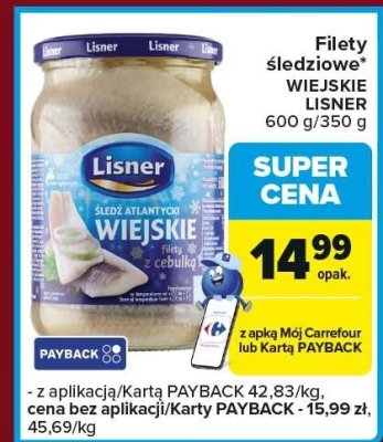 Filety śledziowe WIEJSKIE LISNER promocja w Carrefour Express