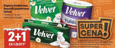 Papier toaletowy Velvet promocja w Delikatesy Centrum