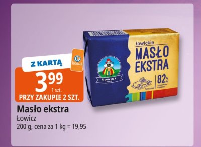 Masło ekstra Łowicz promocja w Leclerc