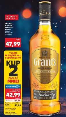 Whisky Grant's Master Blender promocja w Kaufland