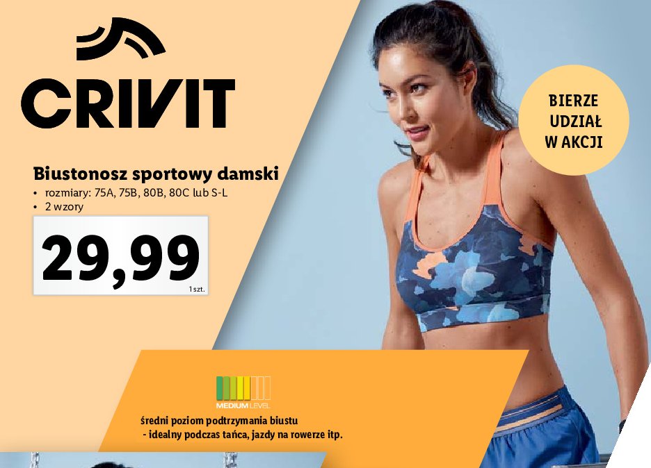 Biustonosz sportowy 80c Crivit promocja