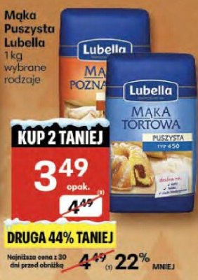 Mąka Puszysta Lubella wybrane rodzaje promocja w Delikatesy Centrum
