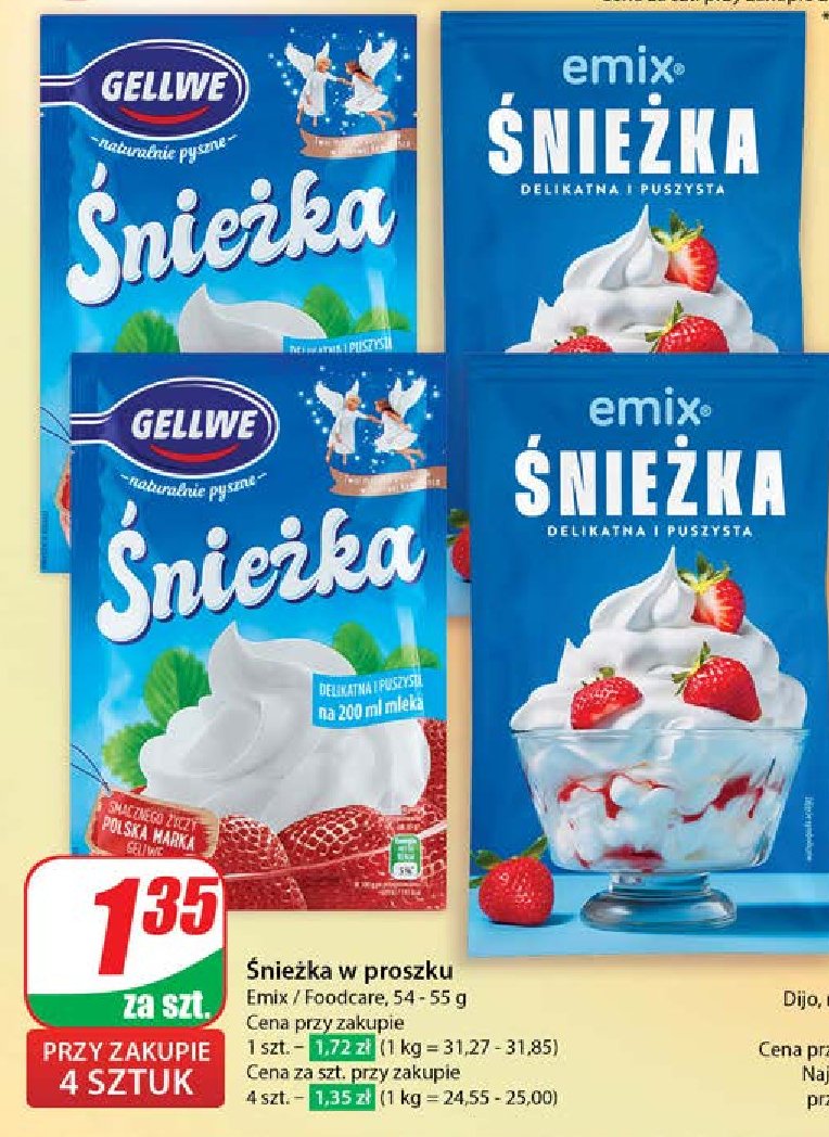 Bita śmietana śnieżka Gellwe promocja