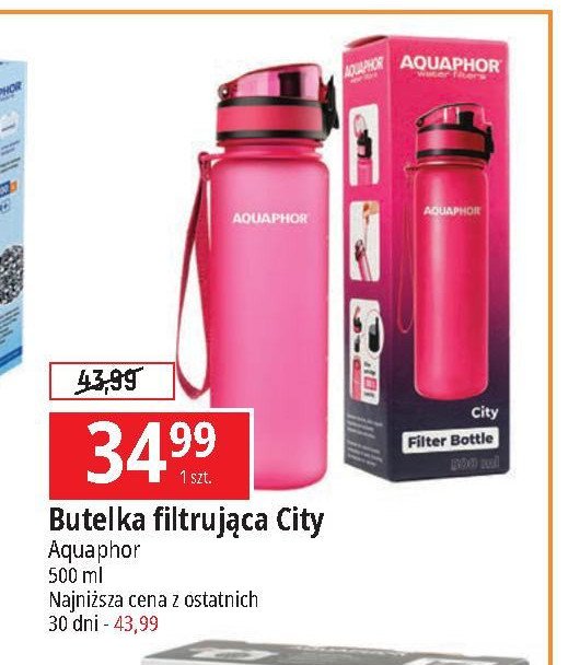 Butelka filtrująca city 500 ml różowa Aquaphor promocja