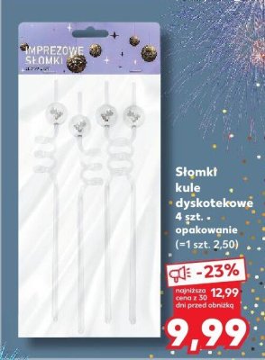 Słomki kule dyskotekowe 4 szt. opakowanie promocja w Kaufland