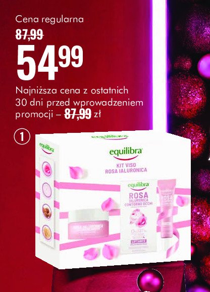 Zestaw w pudełku rosa: krem do twarzy 50 ml + krem pod oczy 15 ml Equilibra promocja