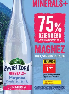 Woda Minerals+ Magnez lekko gazowana 1,2l promocja w Biedronka