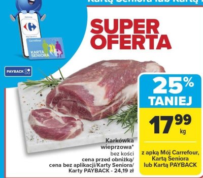 Karkówka wieprzowa Carrefour promocja w Carrefour