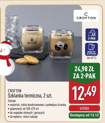 Szklanka termiczna CROFTON 2 szt. promocja w Aldi