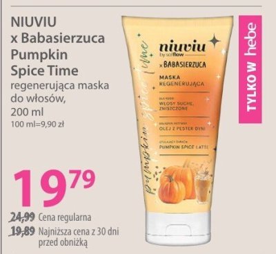 Maska NIUVIU x Babasierzuca Pumpkin Spice Time regenerująca do włosów promocja w Hebe