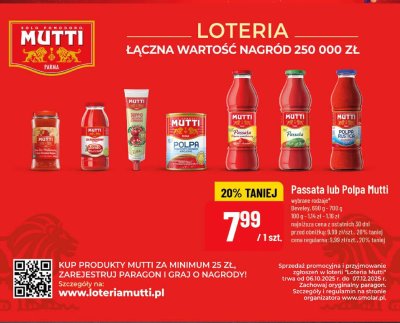 Passata lub Polpa Mutti wybrane rodzaje promocja w POLOmarket