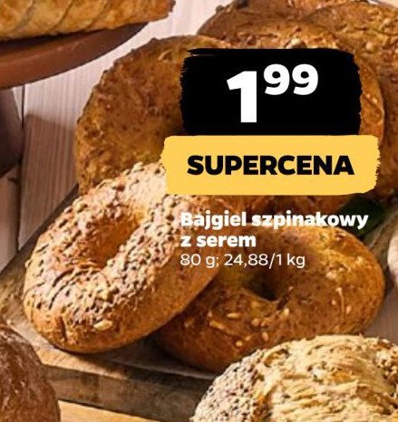 Bajgiel szpinakowy z serem promocja w Netto