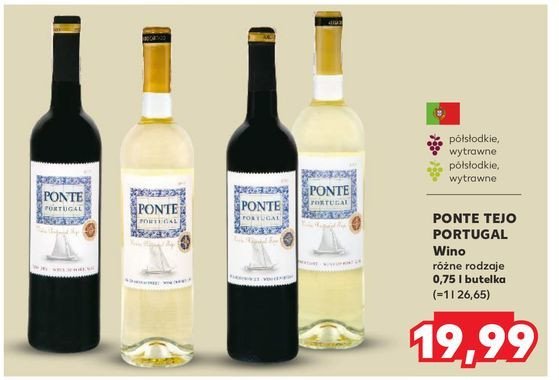 Wino Ponte portugal tejo dry promocja