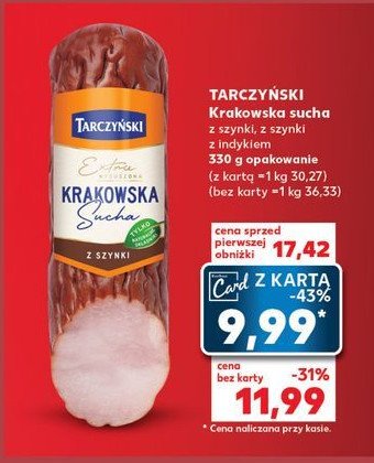 Kiełbasa krakowska sucha z indykiem Tarczyński promocja