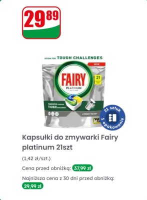 Kapsułki do zmywarki Platinum 21 szt. promocja w Dino