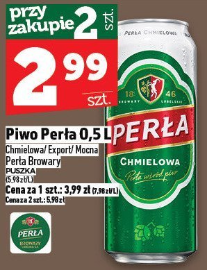 Piwo Perła 0,5 L promocja w TOPAZ