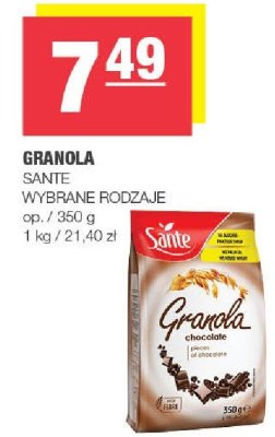 Granola Sante wybrane rodzaje promocja w SPAR