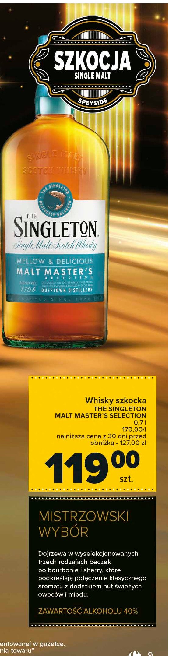 Whisky Singleton of dufftown malt master selection promocja