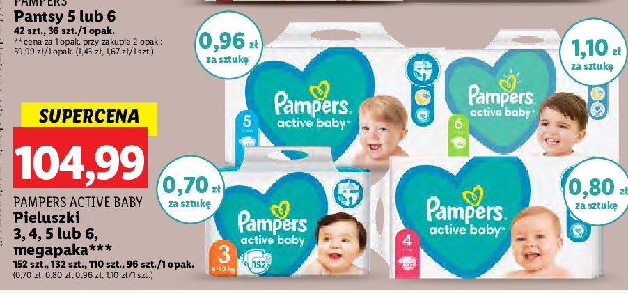 Pieluchy 6 extra large Pampers active baby-dry promocja