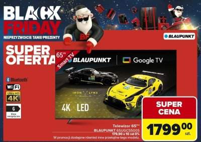 Telewizor 65'' BLAUPUNKT 65UGC5500S 4K LED Google TV promocja w Carrefour